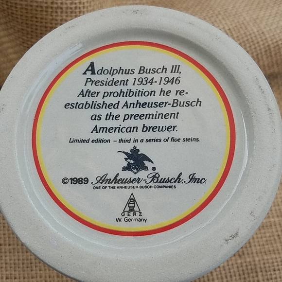 Anheuser-Busch Collectors Stein dated 1989 - Picture 4 of 4